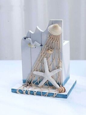 Wooden Pen holder Nautical Theme Nautical Desk Decor Organizer Mediterranean